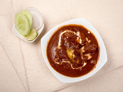 A bowl of rajma masala curry with kidney beans